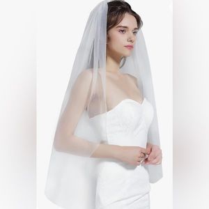 NWT 50” Wedding Bridal Veil With Comb. Brand New. White Italian Tulle.